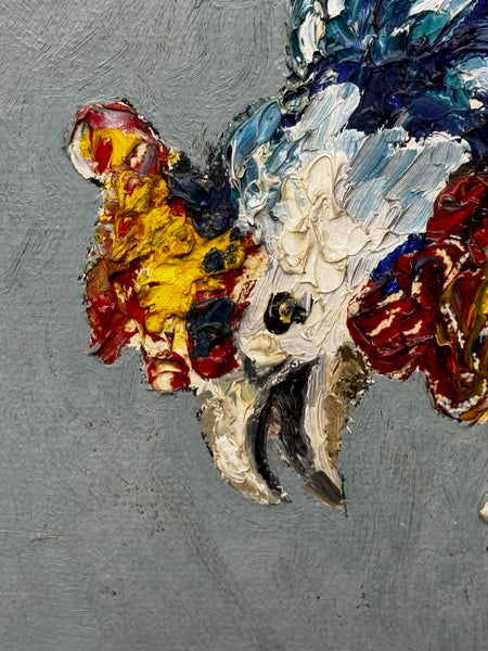 Expressionist Sporting Painting |Cocks Fighting (c.1965) — After Leon Kossoff