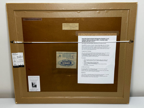 Expressionist Sporting Painting |Cocks Fighting (c.1965) — After Leon Kossoff