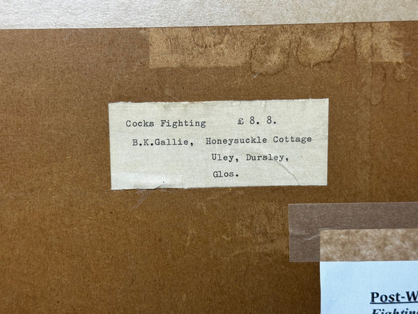 Expressionist Sporting Painting |Cocks Fighting (c.1965) — After Leon Kossoff