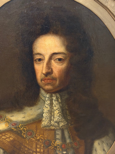 Early 18th Century After Sir Godfrey Kneller Oil Portrait of King William III