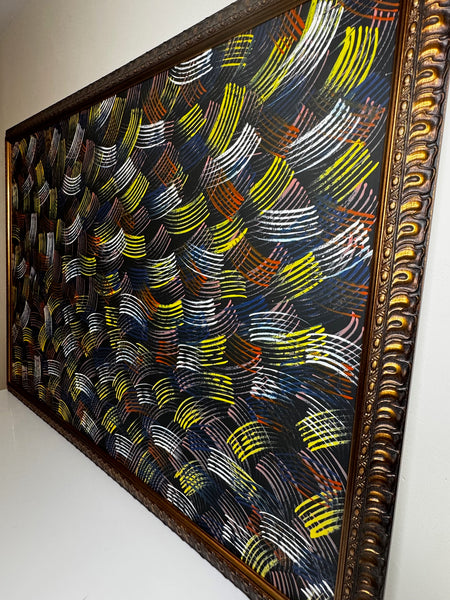 🔥 Jean Hudson Nampijinpa – Fire Dreaming Painting Signed & Authenticated Aboriginal Masterpiece