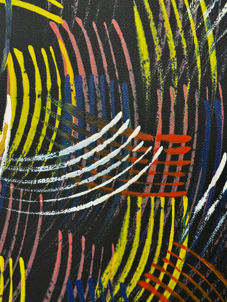 🔥 Jean Hudson Nampijinpa – Fire Dreaming Painting Signed & Authenticated Aboriginal Masterpiece