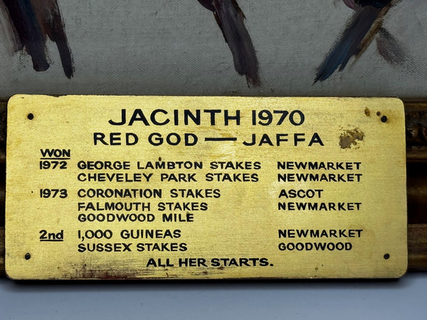 Equestrian Race Horse Jacinth Newmarket and Ascot Champion Oil Painting By Peter Biegel