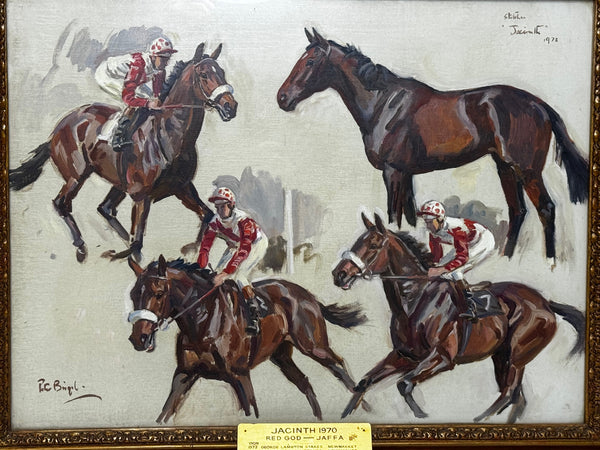 Equestrian Race Horse Jacinth Newmarket and Ascot Champion Oil Painting By Peter Biegel