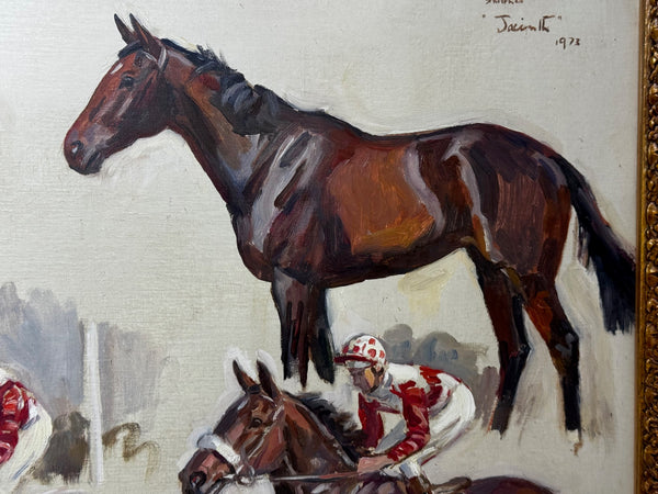 Equestrian Race Horse Jacinth Newmarket and Ascot Champion Oil Painting By Peter Biegel