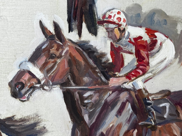 Equestrian Race Horse Jacinth Newmarket and Ascot Champion Oil Painting By Peter Biegel