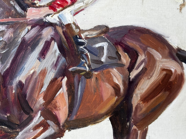 Equestrian Race Horse Jacinth Newmarket and Ascot Champion Oil Painting By Peter Biegel