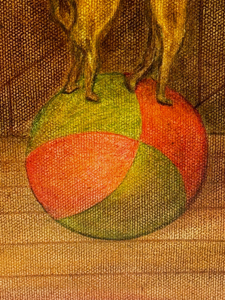 Circus Cyclist British Lyrical Surrealism in the Spirit of Paul Delvaux — Oil on Canvas