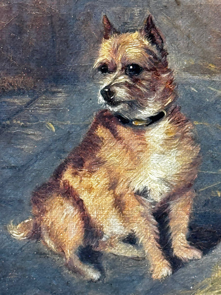 Victorian Sporting Harmony Strawberry Roan Gentleman’s Hunter with Terrier Circle of John Sargent Noble c1885