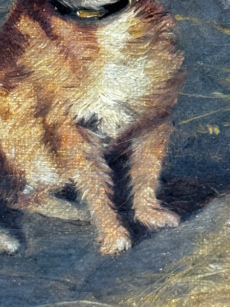 Victorian Sporting Harmony Strawberry Roan Gentleman’s Hunter with Terrier Circle of John Sargent Noble c1885