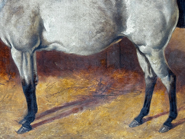 Victorian Sporting Harmony Strawberry Roan Gentleman’s Hunter with Terrier Circle of John Sargent Noble c1885