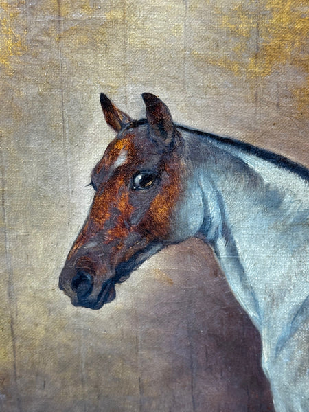 Victorian Sporting Harmony Strawberry Roan Gentleman’s Hunter with Terrier Circle of John Sargent Noble c1885