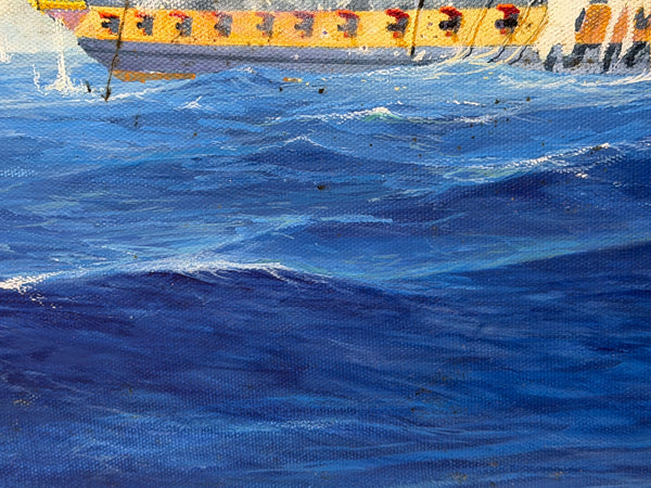 Graham Jowett-Ive 1946–2012 Battle of St Vincent Nelson’s Bridge RSMA Exhibited Naval Oil c2005
