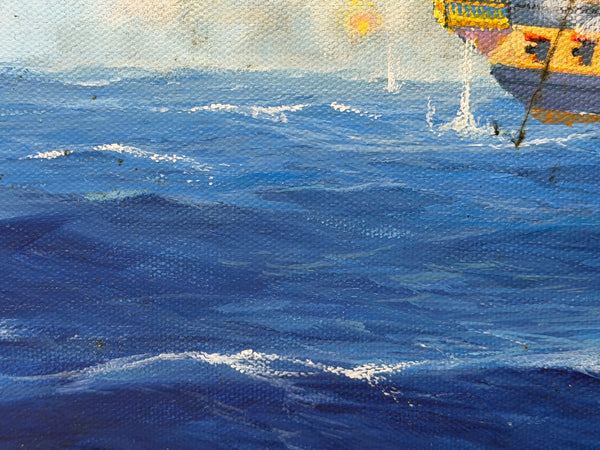 Graham Jowett-Ive 1946–2012 Battle of St Vincent Nelson’s Bridge RSMA Exhibited Naval Oil c2005