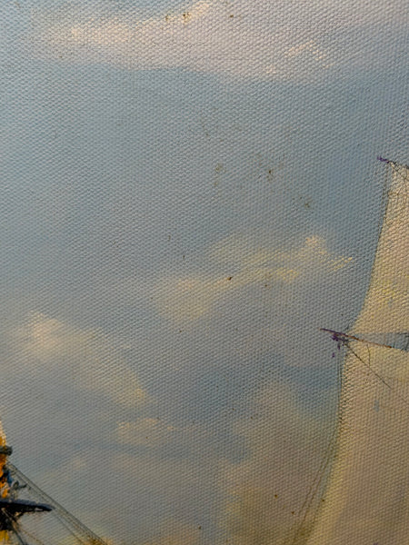Graham Jowett-Ive 1946–2012 Battle of St Vincent Nelson’s Bridge RSMA Exhibited Naval Oil c2005