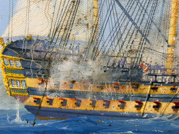 Graham Jowett-Ive 1946–2012 Battle of St Vincent Nelson’s Bridge RSMA Exhibited Naval Oil c2005