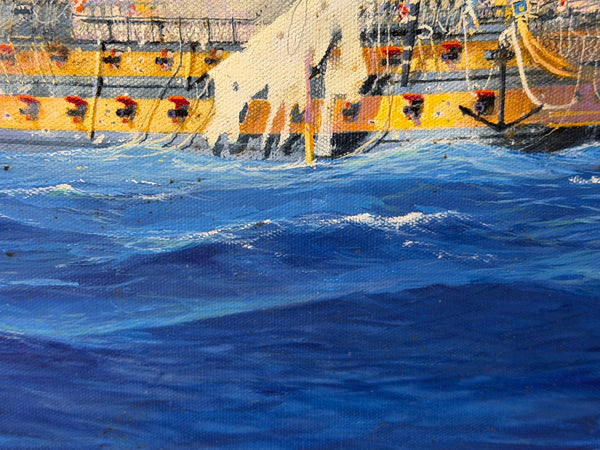 Graham Jowett-Ive 1946–2012 Battle of St Vincent Nelson’s Bridge RSMA Exhibited Naval Oil c2005