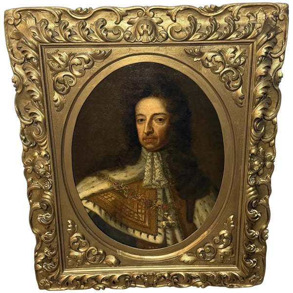 Early 18th Century After Sir Godfrey Kneller Oil Portrait of King William III