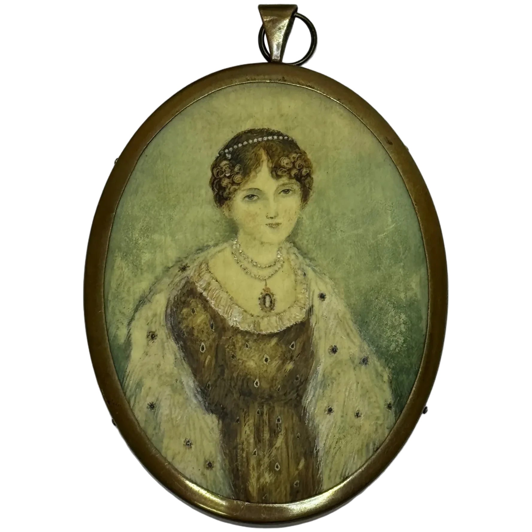Scottish Miniature Portrait of Lady Scott, Circle of William Douglas c1827