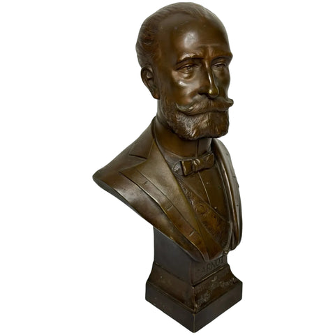 French President Bust Sculpture Marie François Sadi Carnot By Adolphe Jean Lavergne