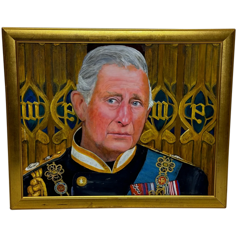 Oil Painting Royal Portrait Heir Apparent Prince Of Wales Now King Charles III