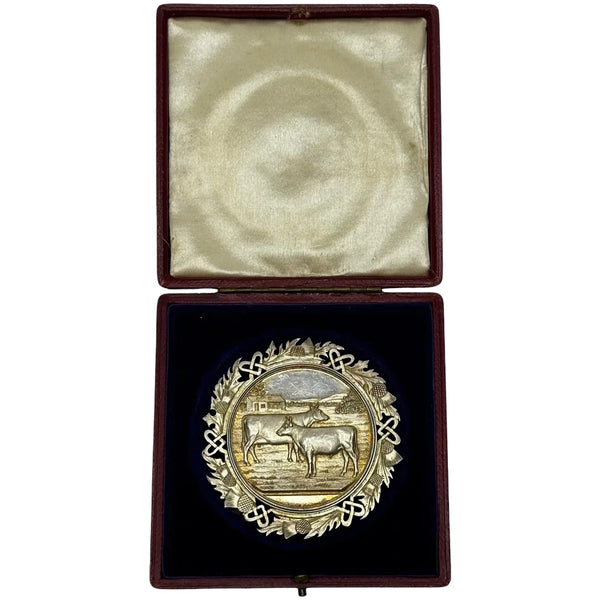 Scottish Agricultural Prize Medal – Ayrshire Herd Book Society Cow & Bull Calf Solid Silver c.1890s