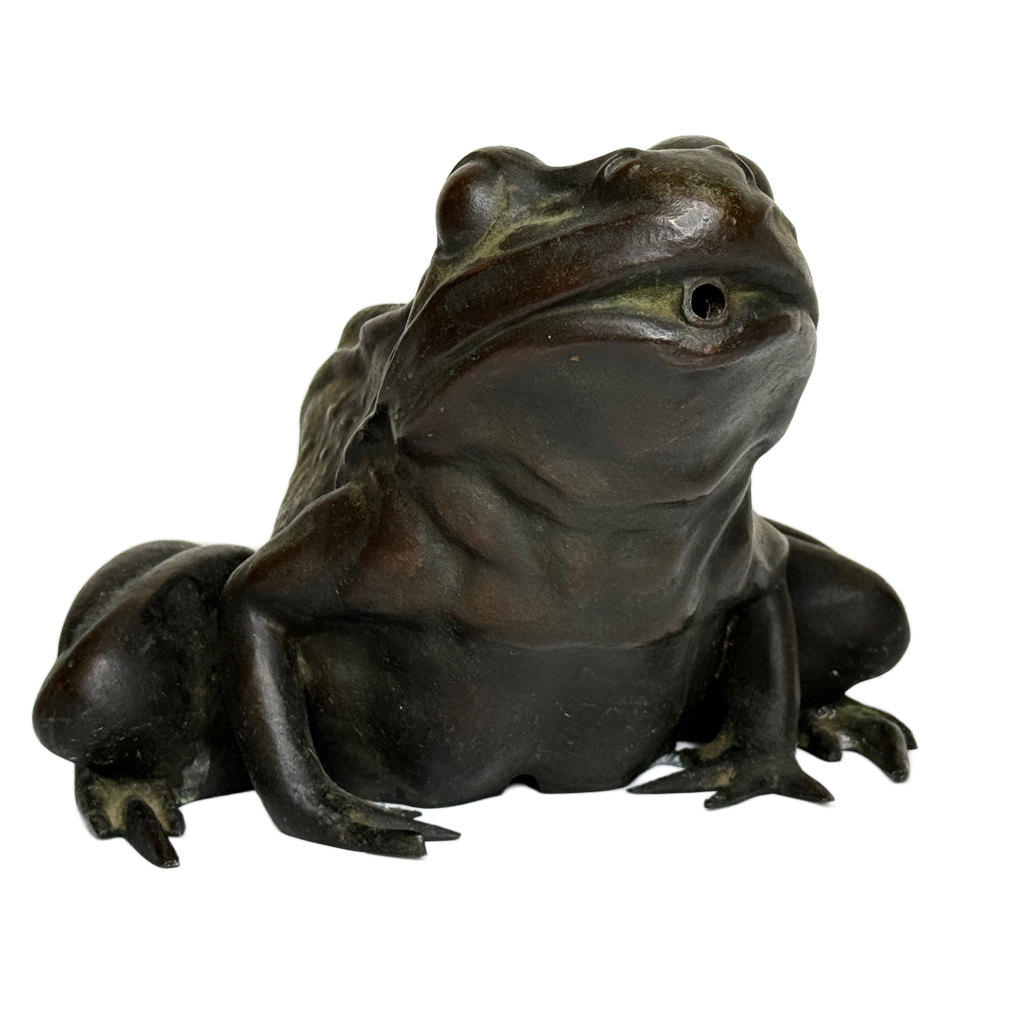🐸 Antique Bronze Frog Fountain Spout Garden Sculpture After Raffaello Romanelli