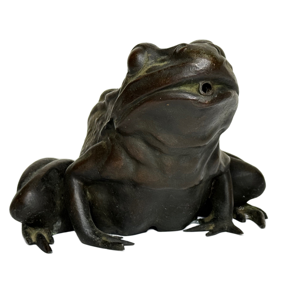 🐸 Antique Bronze Frog Fountain Spout Garden Sculpture After Raffaello Romanelli