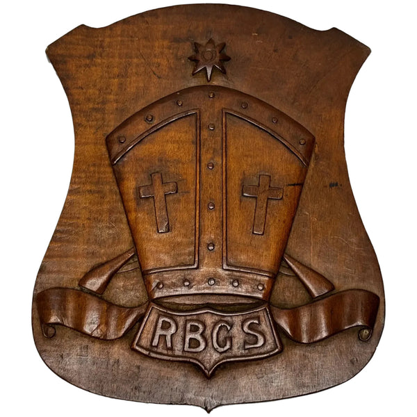 ✍️ From Scholar’s Hands: A 1919 Hand-Carved Crest of Rivington & Blackrod Grammar School