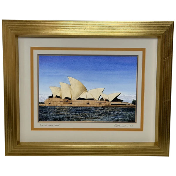 Painting Of Sydney Opera House Sydney Harbour by G. Douglas Hemingway Circa 1977