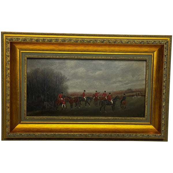 The Meet, Berkeley Hunt – Victorian Sporting Oil by Charles Faulkner