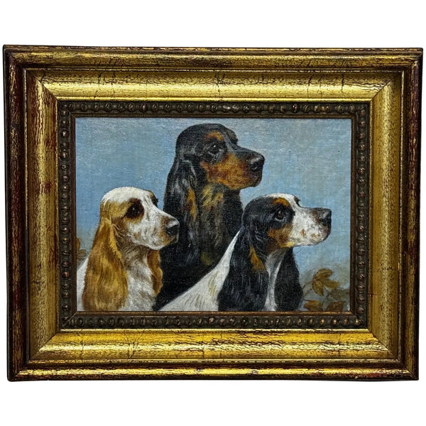 Loyal Companions in Oil — A Trio of Cocker Spaniels In the Manner of Maud Alice Earl