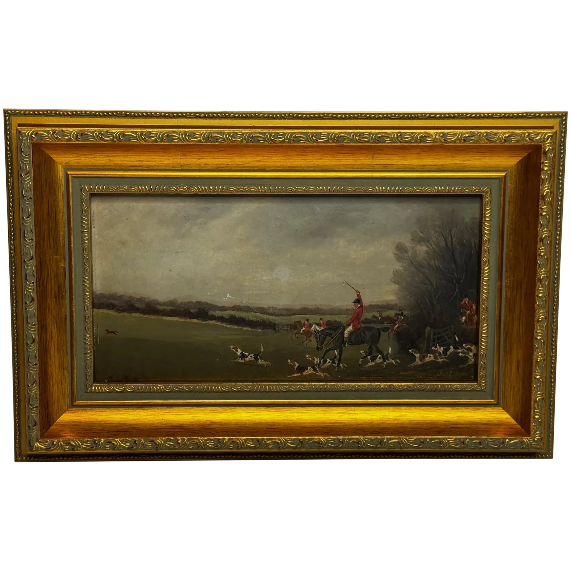 View Halloo The Berkeley Hunt – A Victorian Sporting Oil c1880