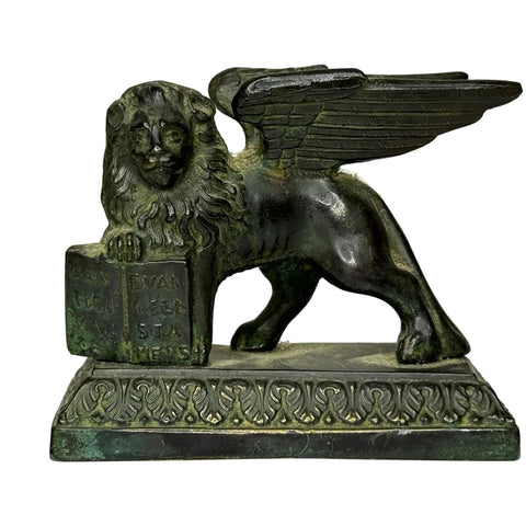 Neoclassical Bronze Winged Lion of Saint Mark – Venetian Grand Tour Masterpiece
