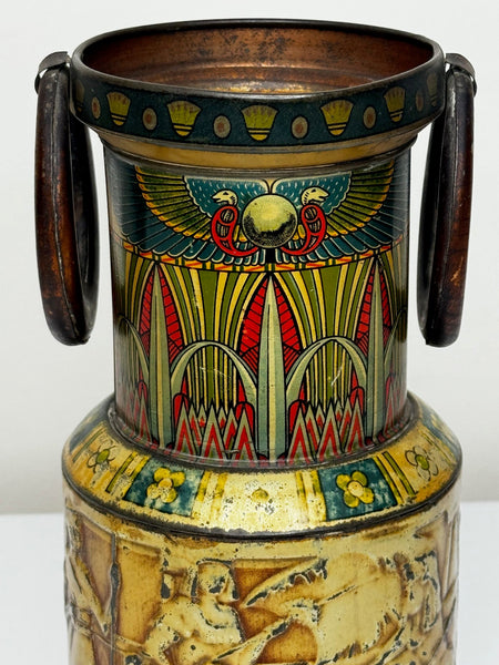 Antique British Biscuit Tin Egyptian Vase Discovery Tomb King Tutankhamun - Cheshire Antiques Consultant Ltd