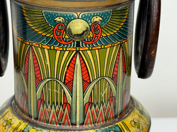 Antique British Biscuit Tin Egyptian Vase Discovery Tomb King Tutankhamun - Cheshire Antiques Consultant Ltd