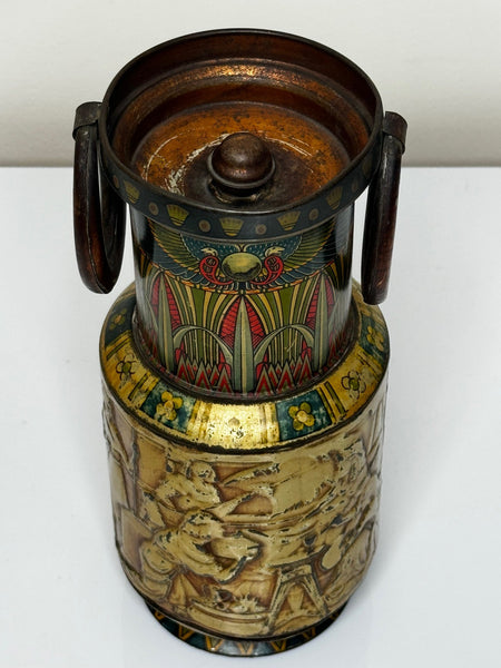 Antique British Biscuit Tin Egyptian Vase Discovery Tomb King Tutankhamun - Cheshire Antiques Consultant Ltd