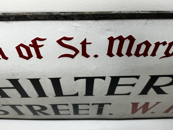 Antique Enamel London Road Sign Borough of St Marylebone Chiltern Street W1 - Cheshire Antiques Consultant Ltd