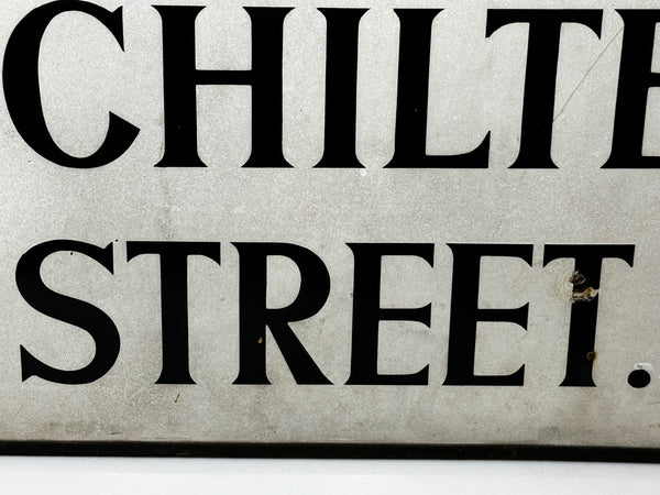 Antique Enamel London Road Sign Borough of St Marylebone Chiltern Street W1 - Cheshire Antiques Consultant Ltd