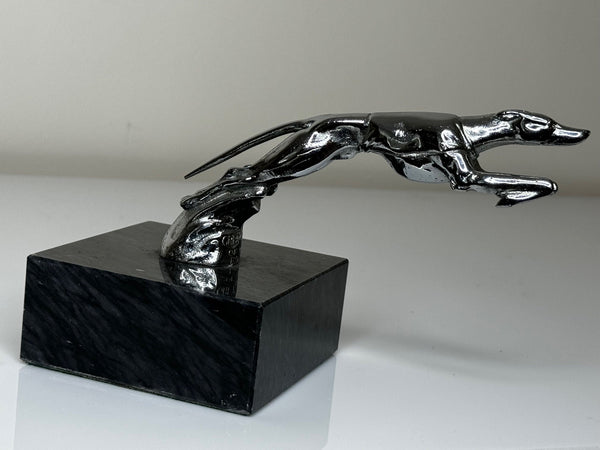 Art Deco Louis Lejeune Chrome Plated Greyhound Of The Road Classic Mascot Sculpture - Cheshire Antiques Consultant Ltd