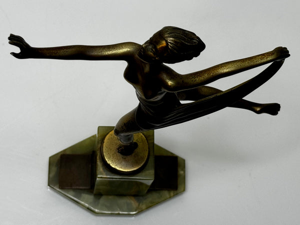 Austrian Art Deco Sculpture Dancing Lady With Elegant Legs By Josef Lorenzl - Cheshire Antiques Consultant Ltd