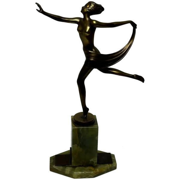 Austrian Art Deco Sculpture Dancing Lady With Elegant Legs By Josef Lorenzl - Cheshire Antiques Consultant Ltd