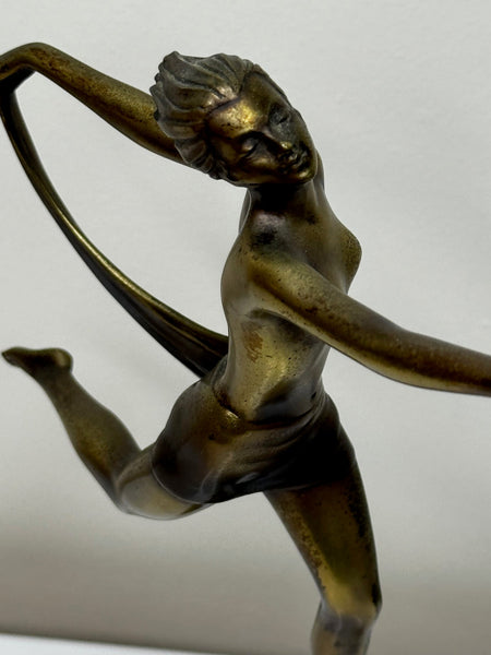 Austrian Art Deco Sculpture Dancing Lady With Elegant Legs By Josef Lorenzl - Cheshire Antiques Consultant Ltd