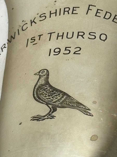 British Silver Plate Round Sporting Pigeon Thurso 1st Racing Trophy Winners Cup - Cheshire Antiques Consultant Ltd