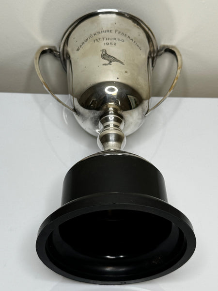 British Silver Plate Round Sporting Pigeon Thurso 1st Racing Trophy Winners Cup - Cheshire Antiques Consultant Ltd