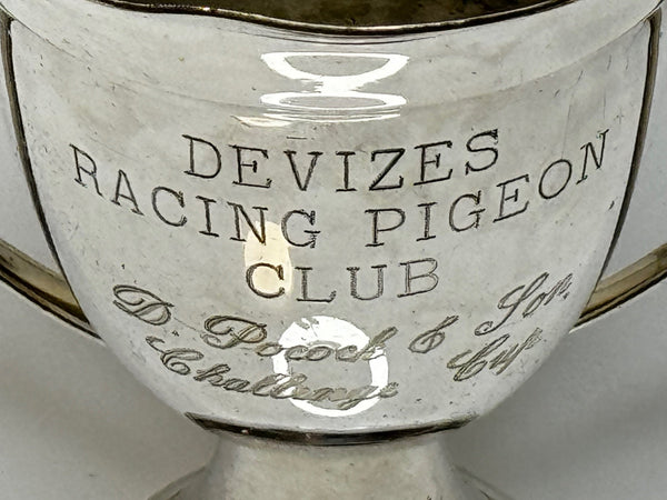 British Silver Plate Wiltshire Devizes Racing Pigeon Club Trophy Cup - Cheshire Antiques Consultant Ltd