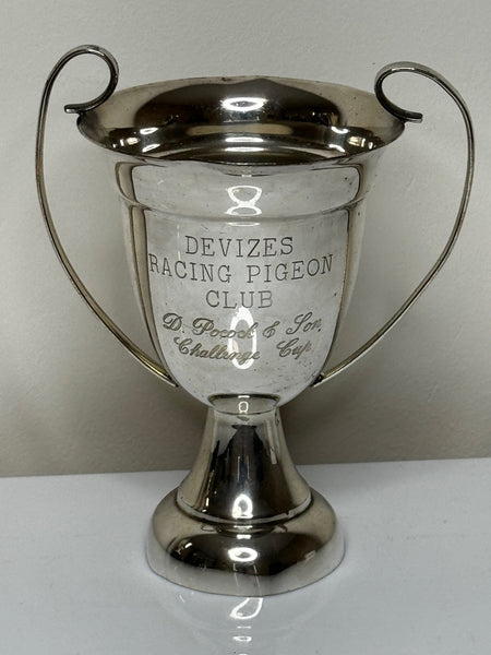 British Silver Plate Wiltshire Devizes Racing Pigeon Club Trophy Cup - Cheshire Antiques Consultant Ltd