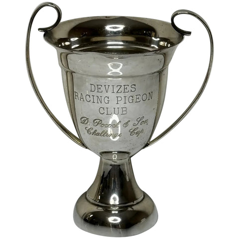 British Silver Plate Wiltshire Devizes Racing Pigeon Club Trophy Cup - Cheshire Antiques Consultant Ltd