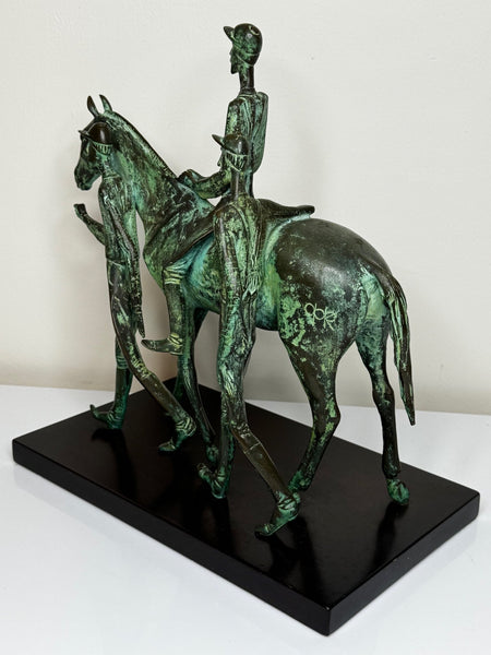 Bronze Race Horse & Jockey Group With Stable Grooms Sculpture Attributed Carybé - Cheshire Antiques Consultant Ltd