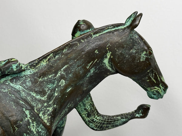 Bronze Race Horse & Jockey Group With Stable Grooms Sculpture Attributed Carybé - Cheshire Antiques Consultant Ltd